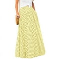 thumbnail image 5 of BKQCNKM Maxi Skirt, Long Skirts for Women, Flowy Skirts for Women, High Waisted Skirts for Women, A Line Skirt, Plaid Skirt, Yellow L, 5 of 7
