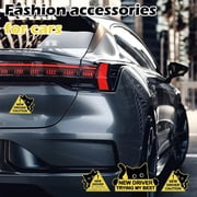 3Pcs Decorative Reflective Safety Decals Funny Black Cats Sticker Automotive New Driver Safety Warning Sign