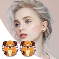 thumbnail image 2 of Easter Egg Plastic Ear Studs Resurrected Rabbit Earrings Stainless Steel Ear Pins Resin Ear Clips, 2 of 9