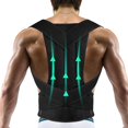 thumbnail image 1 of XS-4XL Plus Size Posture Corrector For Women And Men, Adjustable Back Support Lumbar Brace, Relief And Improve Posture For Neck, HunchBack And Shoulder (Black XL), 1 of 7