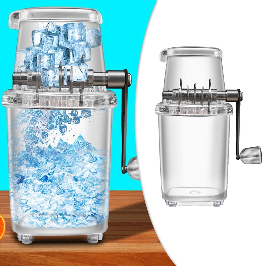 Portable Manual Ice Crusher Shredding Machine mini house Snow Breaker Fast Crushing BPA for Store Cafe clear