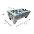 thumbnail image 3 of Iconic Pet Raised Wooden Pet Double Diner with Stainless Steel Bowls - Antique Gray - Medium, 3 of 9