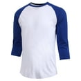 thumbnail image 2 of J. METHOD Men's 3/4 Sleeve Baseball Crewneck Tshirt Top Raglan Jersey T Shirt NEMT06 WHT/ROY XL, 2 of 5