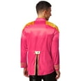 thumbnail image 4 of YIZYIF Mens Halloween Sergeant Pepper Costume Medieval Rock Man Icon Jacket Long Sleeve Satin Coat Outerwear Hot Pink XL, 4 of 7
