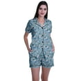 thumbnail image 1 of Moomaya Ensemble de Nuit pour Femmes à Manches Courtes, Chemise-Short à Boutons et Short, 1 of 6