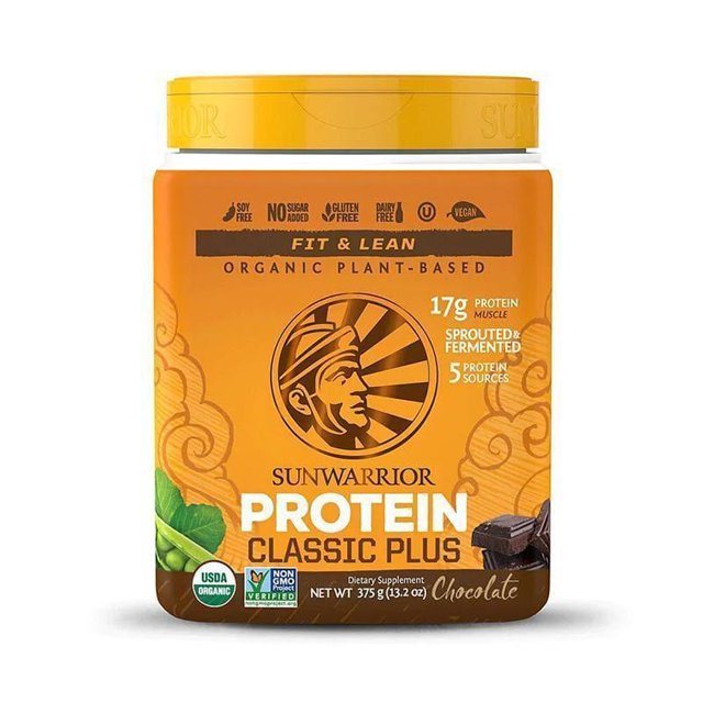 Sunwarrior - Chocolat Classique Plus Poudre de Protéines, 13,2 Oz