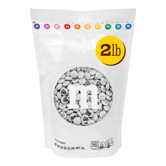 M&M'S Milk Chocolate Wedding-Themed Candy, 2lb Resealable Bulk Bag