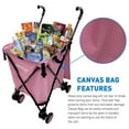thumbnail image 2 of EasyGo Rolling Cart Folding Grocery Shopping Cart Laundry Bag with Wheels, Removable Canvas, 120lb Capacity, Basic Pink, 2 of 7