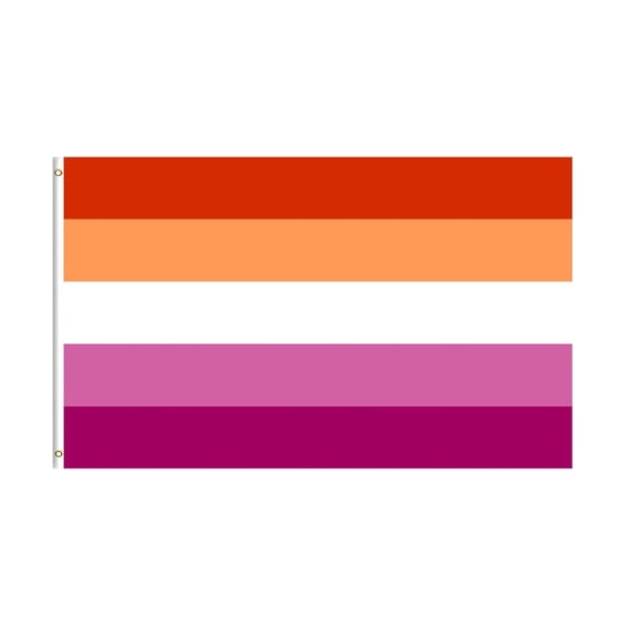 AUQ Lesbian Pride Flag 3X5 Fts-Sunset Les Rainbow Banner 7 Stripes-Lesbian Pride Accessories