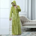 thumbnail image 5 of IYTR Mens Hooded Pajamas Robes Solid Color Shawl Collar Robe Winter Warm And Comfortable Bathrobes Yellow M, 5 of 7