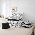 thumbnail image 6 of Manfei Happy Halloween Ghost Bedding Comforter Set 7 Pieces,Spooky Pumpkin Cat Full Bedding Set,Sketch Black Bats Fitted Sheet Flat Sheet For Children,Microfiber Bedroom Decor Reversible, 6 of 8