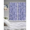 thumbnail image 3 of Purple Navy Blue Bathroom Window Curtain, Retro Botanical Abstract Art Light Filtering Coffee Kitchen Curtains, Bedroom Living Room Curtains 2 Panel 84"x63", 3 of 6