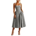 thumbnail image 2 of Ovbmpzd Maxi Women Summer Dresses Sexy Black Cocktail Bodycon Dresses Casual Square Neckline Sleeveless Dresses Womens Dresses,S, 2 of 6