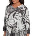 thumbnail image 4 of Alfred Dunner Womens Abstract Floral Stripe V-Neck Top, 4 of 4