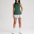 thumbnail image 7 of Womens Sleeveless Golf Shirts Zip Up Collared Athletic Tank Top Performance Breathable Quick Dry Summer Sport Polo Shirts for Women Casual Outdoor Army Green L, 7 of 7