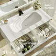 thumbnail image 4 of EVIVA Nets 32 Inch Natural Oak and White Wall Mount Modern Bathroom Vanity, 4 of 5