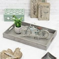 thumbnail image 2 of Contemporary Home Living 18.75" Gray Rectangular Wooden Tray with Handles, 2 of 5