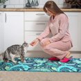 thumbnail image 3 of Blue Paisley and Floral Pattern Kitchen Rugs Sets Of 2,Anti Fatigue Kitchen Mat Rugs Non Slip Washable,Decorative Kitchen Floor Mats for Kitchen,Sink,Laundry,17"x30"+17"x47", 3 of 7