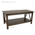 thumbnail image 4 of Sunnydaze Rectangular Solid Pine Wood Coffee Table with Storage Shelf, Dark Brown, 4 of 14