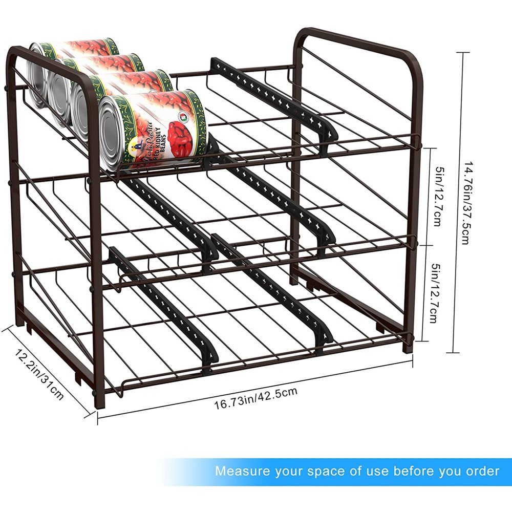2 Pack Stackable Can Rack Organizer for 72 Can Kitchen Pantry