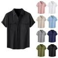 thumbnail image 4 of Jkety Comfort Colors Tshirt Mens Hawaiian Shirt Casual Button Down ShirtsSummer Beach Outfits Black,M, 4 of 5