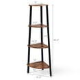 thumbnail image 4 of Giantex 4-Tier Industrial Corner Shelf, Ladder Bookcase w/Adjustable Leveling Feet, Display Rack for Home, Black, 4 of 8