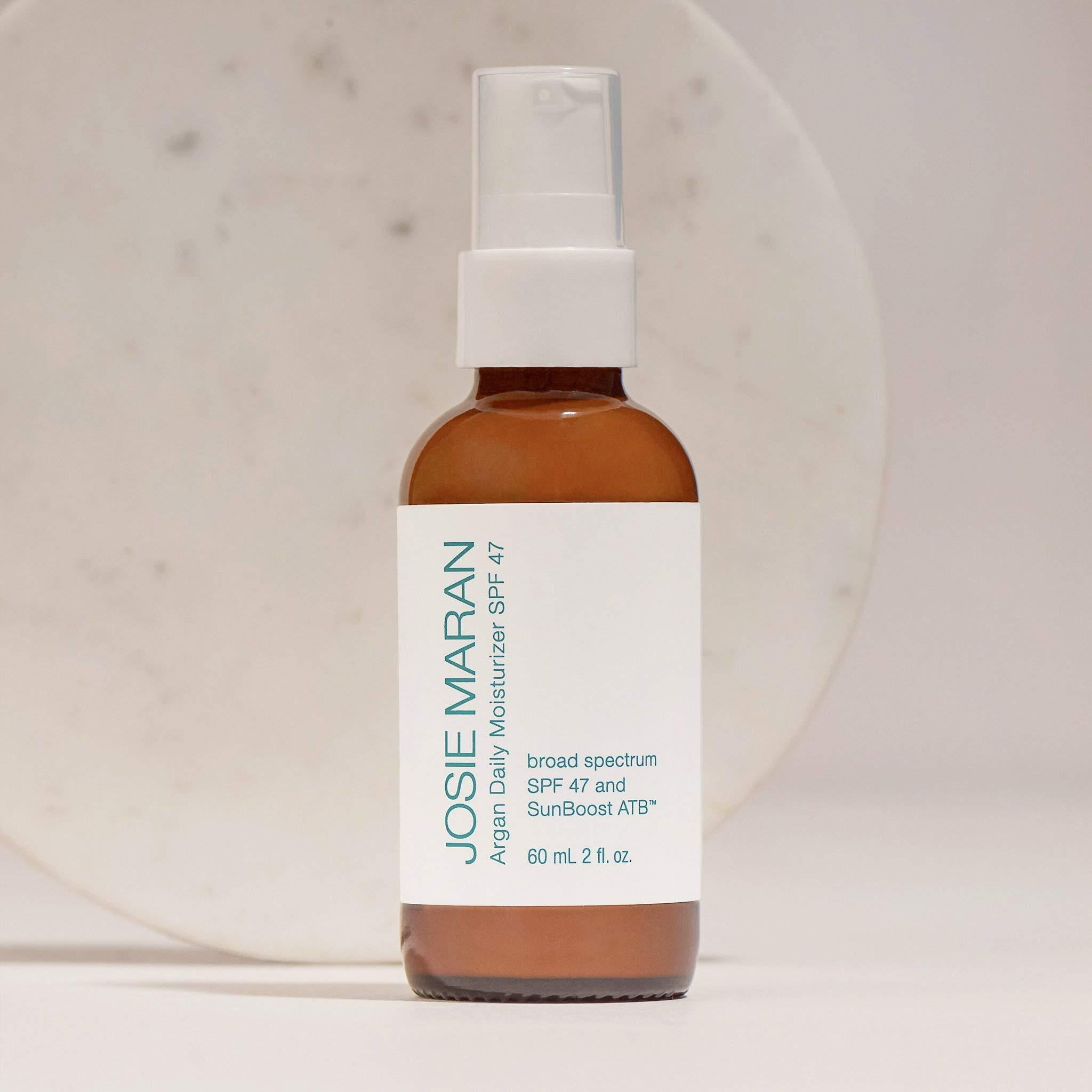 Josie Maran Argan Daily Moisturizer SPF 47 and Sunboost ATB - Lightweight, Quick-Absorbing Sunscreen Nourishes and Moisturizes Skin (60ml/2.0oz)