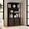thumbnail image 3 of Evelyn&Zoe Modern/Contemporary 67.5" Tall Alder Brown Bookcase, 3 of 7