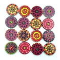 thumbnail image 2 of 100 Decorative Flatback Flower Wooden Buttons for DIY Cradle Making Sewing Decor Red Series, 2 of 7