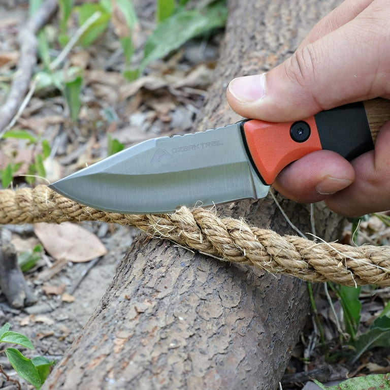 Ozark Trail Pakkawood Handle, 7Cr17MoV High Carbon Steel,11-inch Fixed  Blade Knife for Survival Hunting 