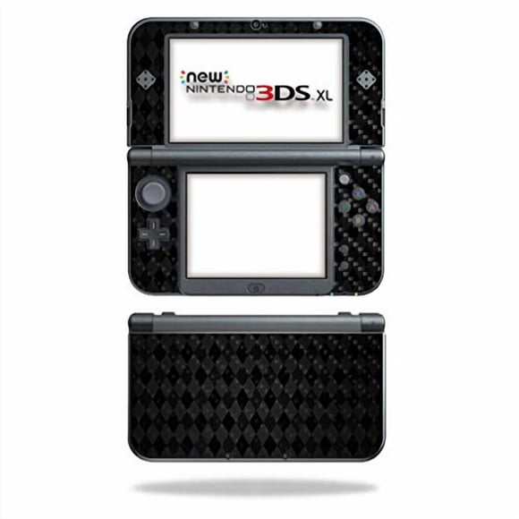 MightySkins Carbon Fiber Skin for Nintendo New 3DS XL (2015) - Black Argyle | Protective, Durable Textured Carbon Fiber Finish | Easy to Apply, Remove, and Change Styles | Made in The USA