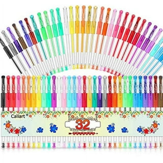 Caliart 34 Dual Brush Pens Art Markers, Artist Fine & Brush Tip Pen Coloring Markers for Kids Adult Coloring Book Bullet Journaling Note Taking