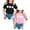Light Pink, Black, variant on 2 Pack Girls T Shirts Short Sleeve Crew Neck Flower Printed Shirt Casual Loose Fit Cotton Tee Tops for Summer, Size 10-11 Years