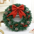 thumbnail image 6 of geerera 16" Artificial Christmas Wreath for Front Door with Large Red Bow, Red Berries and Pine Cones for Xmas Wall Window Party Christmas Decorations, 6 of 6