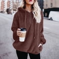 thumbnail image 2 of adviicd Jackets For Women plus Size Jackets for Women 3x Women's Artificial Wool Long Sleeve Casual Solid Color Lightweight Jacket Women Winter Coats, 2 of 5