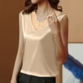 thumbnail image 3 of Mittory Women's Silk Satin Camisole Tank Tops V Neck Sleeveless Spaghetti Straps Blouse Casual Racerback Shirt, 3 of 8