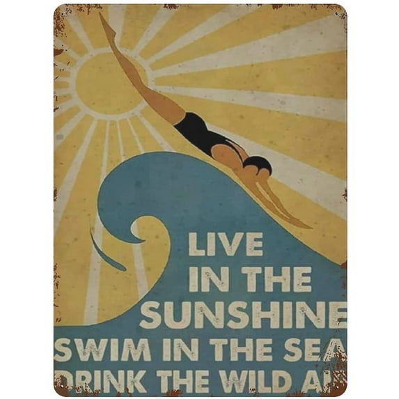 An Old Bear Lives Here with His Honey Brown Wood Tin Sign Metal Plaque Art Hanging Iron Painting Retro Home Kitchen Garden Garage Wall Decor 16"x12"