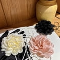 thumbnail image 2 of Qarigey Gargantilla de flores vintage para mujer, elegante francés para ocasiones especiales y textura satinada Accesorios de disfraces rosa, 2 of 6