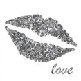 thumbnail image 2 of Glitter Lips Sq II Poster Print by N. Harbick, 2 of 2
