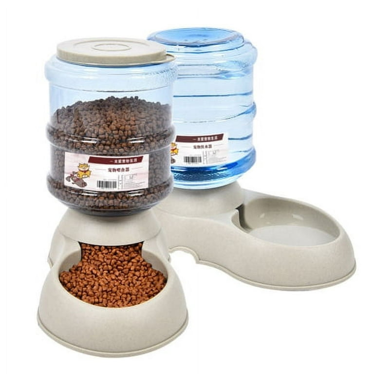 Automatic Self Dispensing Gravity Pet Feeder and Waterer for Cats and Dogs  QI003699.P - The Home Depot