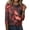 43# Red, variant on Crew Neck Halloween Shirts for Women 3/4 Length Sleeve Fall Tunic Tops Funny Bat,Ghost,Pumpkin Graphic Loose Casual Basic Blouse
