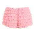 thumbnail image 7 of Women Sexy Ruffle Shorts With Bow Soild Color Party Shorts Short Skirt Low Waist Layered Shorts, 7 of 7