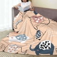 thumbnail image 6 of Pofeuu Cute Ink Drawn Elephants Print Ultra-Soft Micro Fleece Blanket,for Bed Or Sofa,All Season Throw Blankets Flannel Blanket-60"x50", 6 of 7