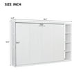 thumbnail image 3 of Full Size Murphy Bed with Built-in Bookshelf, Space-Saving Wall Bed Cabinet with Storage Shelves, Sturdy MDF Construction, No Box Spring Needed, Easy Assembly, White, 3 of 9