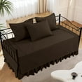 thumbnail image 3 of Daybed Cover Sets- Diamond Stitching Daybed Bedding Set, All Season Cozy Bedding with Bedskirt with Shams, Microfiber Filling, 5 Pieces, Coffee Color, 3 of 15