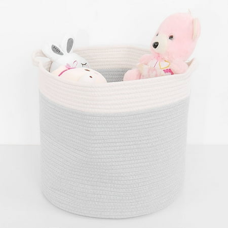 Corp Summer Storage Unique Bargains Household Cotton Rope Storage Baskets and Bins with Handles,Gift Toys Storage Box Organizer ()