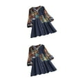 thumbnail image 3 of Sonducket Blusa de manga larga con cuello y estampado extragrande para mujer de primavera Type11 NO11, 3 of 6