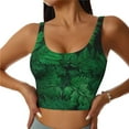 thumbnail image 2 of Lsque Green Leave Fern Printed Women'S Sports Bra, Compression, Moisture Wicking, High-Impact Sports Bra For Women,Supportive sports bra-XX-Large, 2 of 9