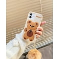 thumbnail image 3 of Phone Case for iPhone 14 Plus Case Cute iPhone Case Teddy Bear Kawaii Phone Case with Keychain Cartoon iPhone Case Soft Silicone Bumper Shockproof Cover Protective Case for Women Girls Khaki, 3 of 13