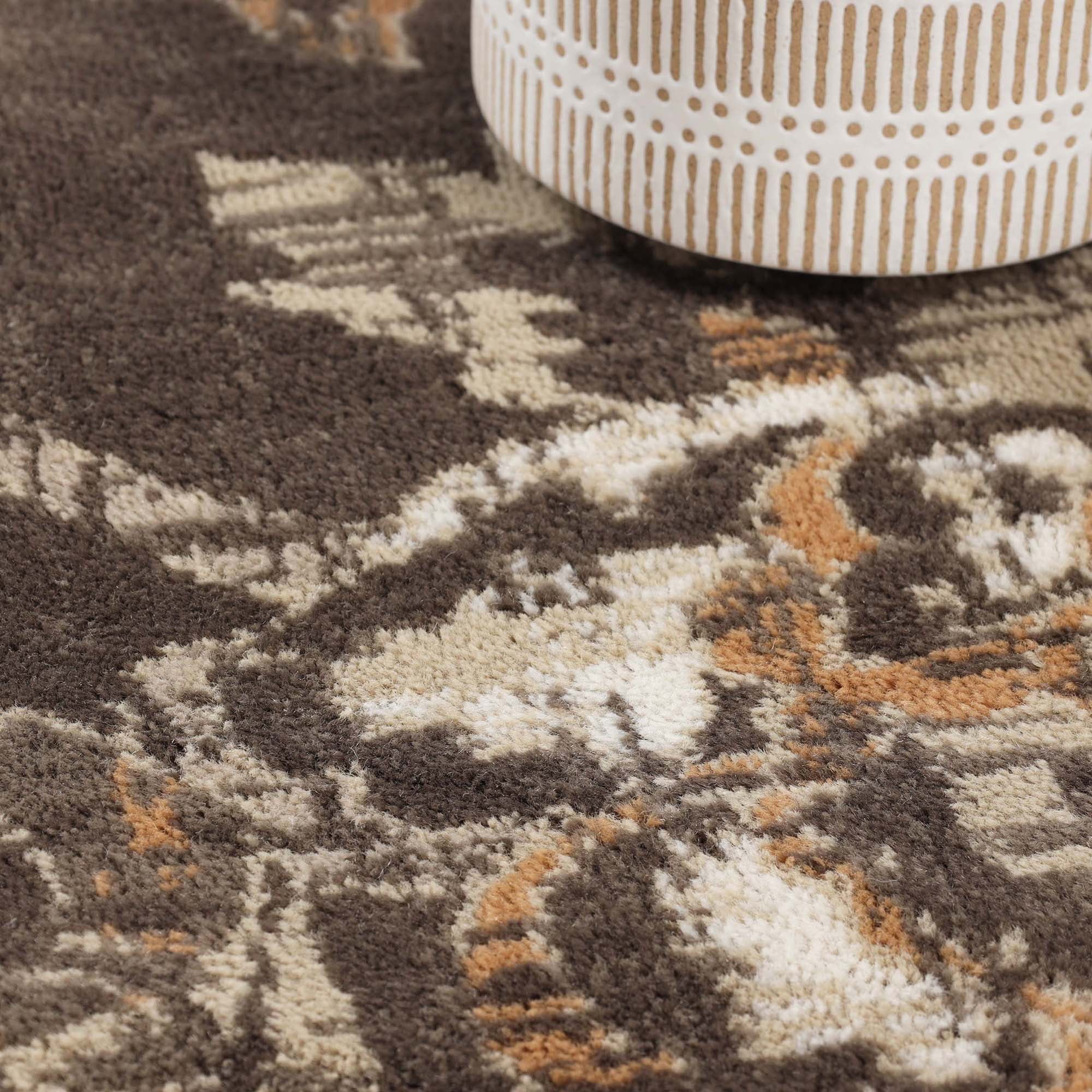 Superior Jacobean Floral Indoor Area Rug, 9' x 12', Taupe